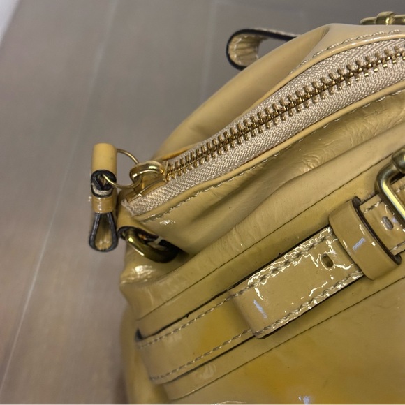 Coach Yellow Patent Leather Satchel - Picture 6 of 13